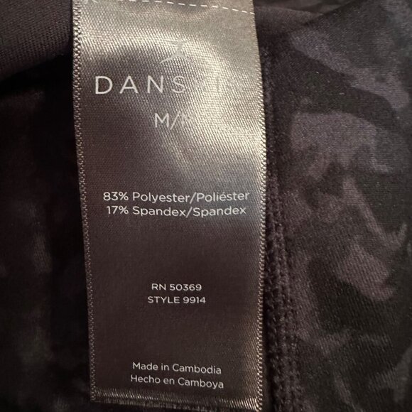 DANSKIN WOMENS BLACK PRINT LEGGINGS NEW MEDIUM - Picture 5 of 7